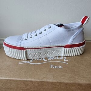 Brand New Never Been Worn Christian Louboutin White Canvas Sneakers